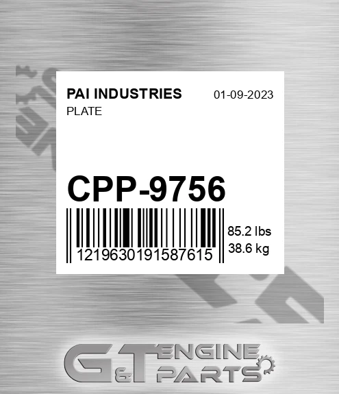 CPP-9756 PAI INDUSTRIES Plate