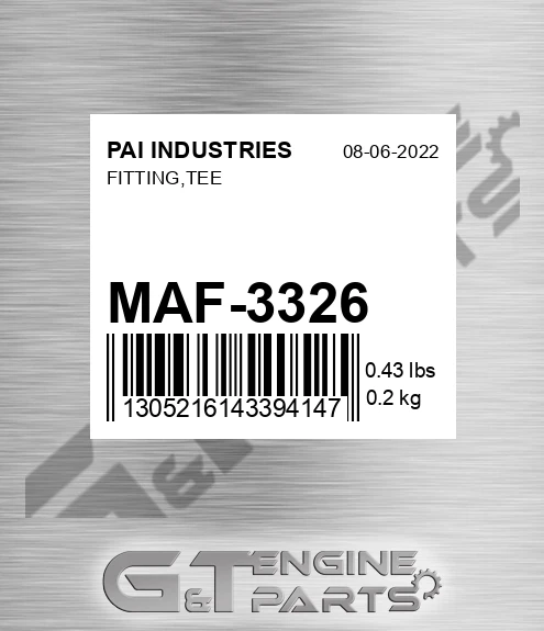 MAF-3326 Fitting,tee