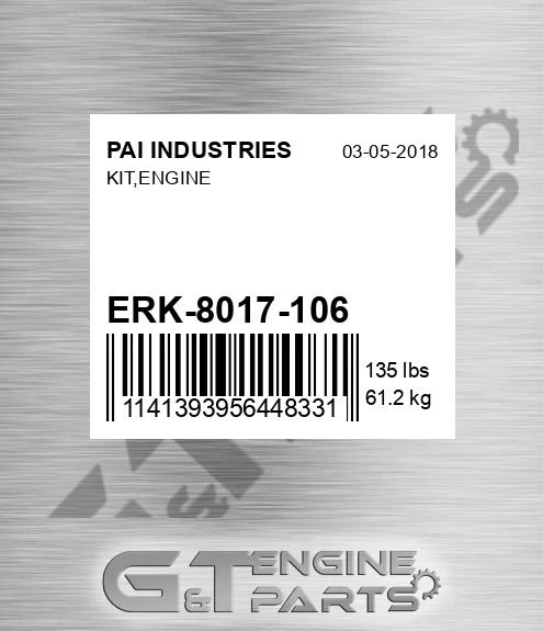 ERK-8017-106 Kit,engine for PAI INDUSTRIES