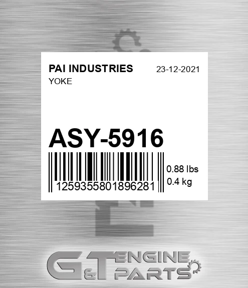 ASY-5916 Yoke for PAI INDUSTRIES