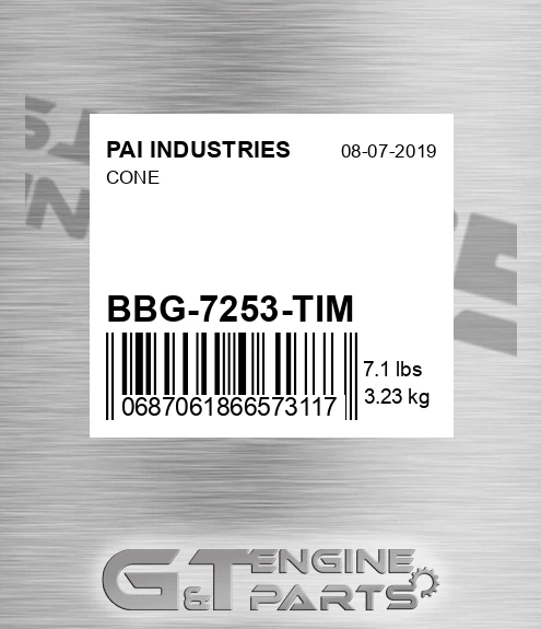 BBG-7253-TIM Cone for PAI INDUSTRIES