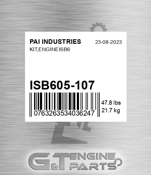 ISB605-107 Kit,engineisb6 for PAI INDUSTRIES
