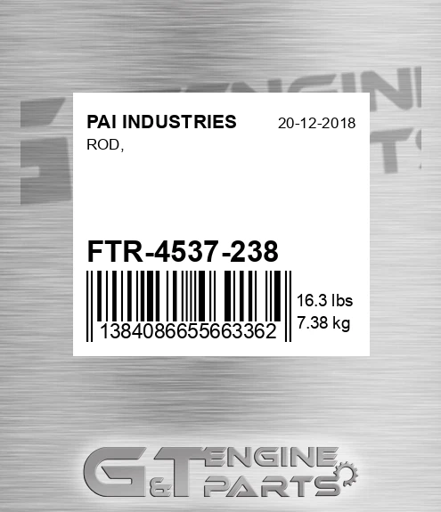 FTR-4537-238 Rod, for PAI INDUSTRIES