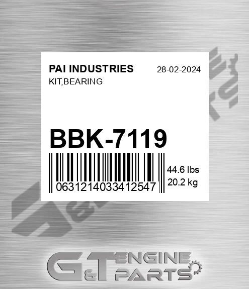 BBK-7119 Kit,bearing