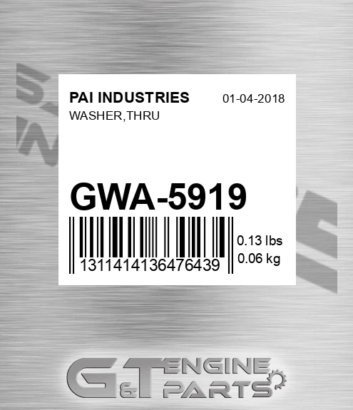 GWA-5919 Washer,thru