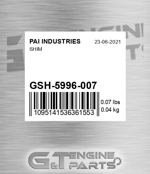 GSH-5996-007 Shim
