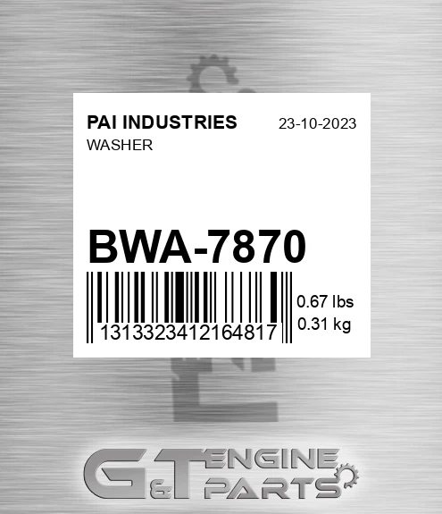 BWA-7870 Washer