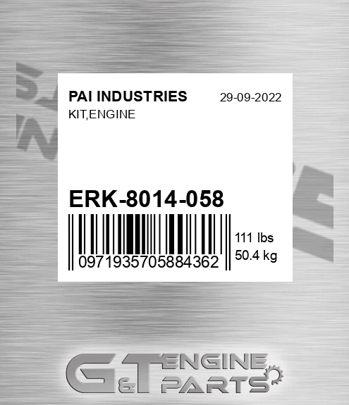 ERK-8014-058 Kit,engine for PAI INDUSTRIES