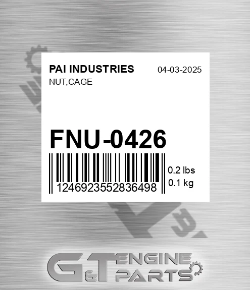 FNU-0426 Nut,cage