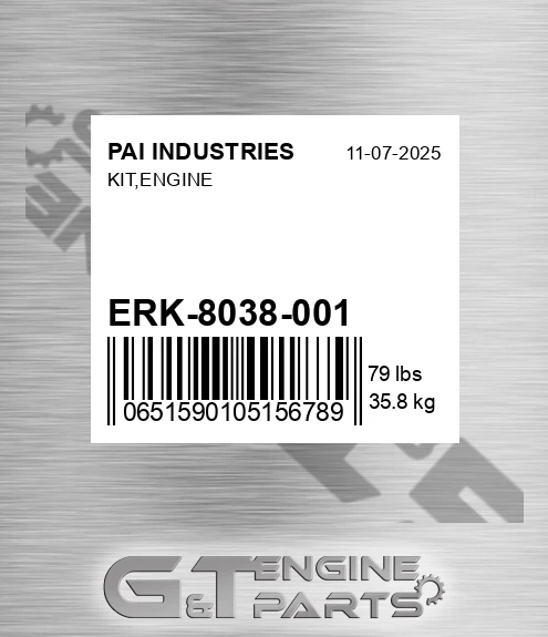 ERK-8038-001 Kit,engine for PAI INDUSTRIES