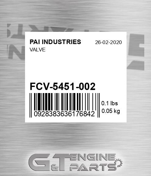 FCV-5451-002 Valve
