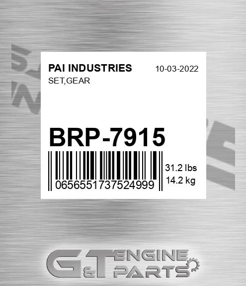 BRP-7915 Set,gear for PAI INDUSTRIES