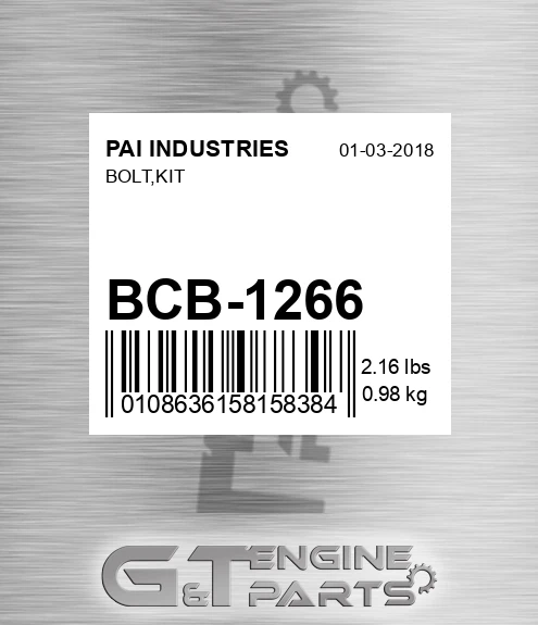 BCB-1266 Bolt,kit