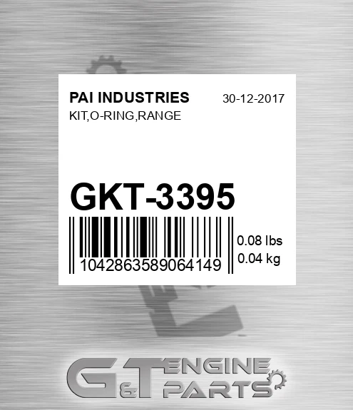 GKT-3395 Kit,o-ring,range