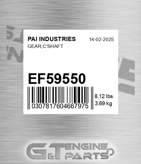 EF59550 Gear,c'shaft for PAI INDUSTRIES
