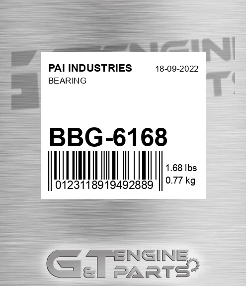 BBG-6168 Bearing for PAI INDUSTRIES