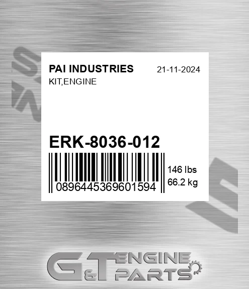 ERK-8036-012 Kit,engine for PAI INDUSTRIES