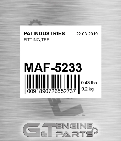 MAF-5233 Fitting,tee