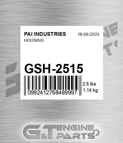 GSH-2515 Housing for PAI INDUSTRIES