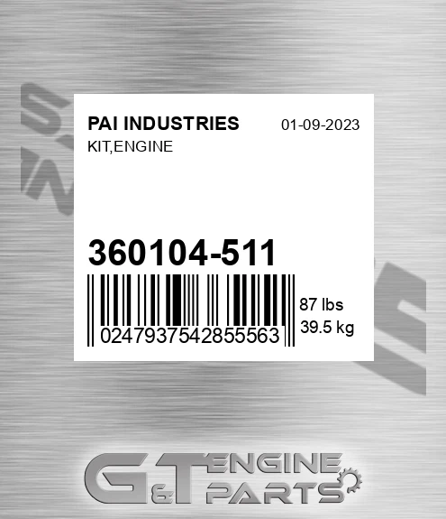 360104-511 Kit,engine for PAI INDUSTRIES