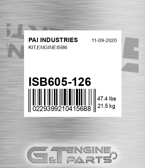 ISB605-126 Kit,engineisb6 for PAI INDUSTRIES