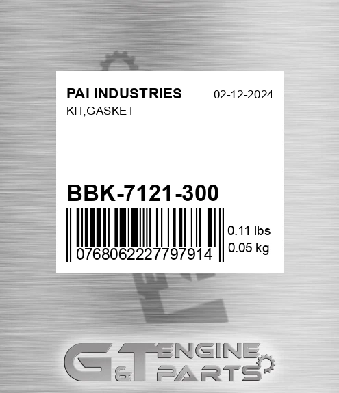 BBK-7121-300 Kit,gasket