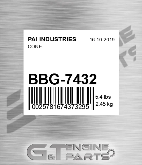 BBG-7432 Cone for PAI INDUSTRIES