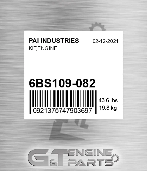 6BS109-082 Kit,engine for PAI INDUSTRIES