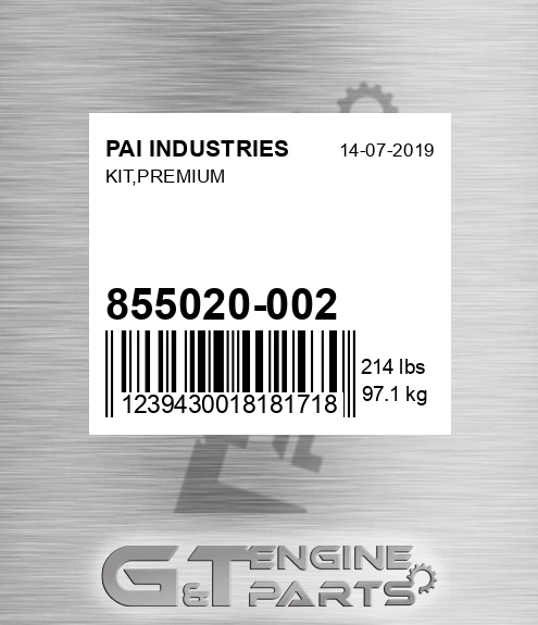 855020-002 Kit,premium for PAI INDUSTRIES