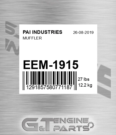 EEM-1915 Muffler for PAI INDUSTRIES