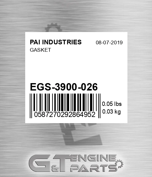 EGS-3900-026 Gasket