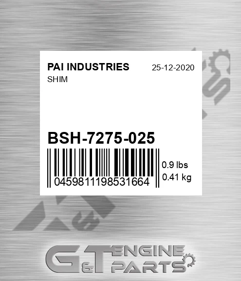 BSH-7275-025 Shim