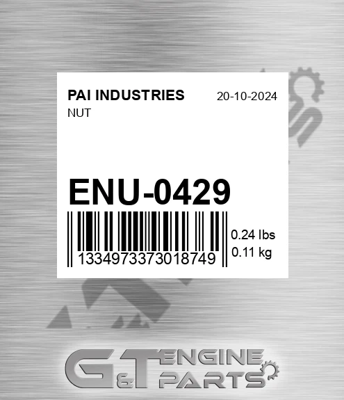 ENU-0429 Nut for PAI INDUSTRIES