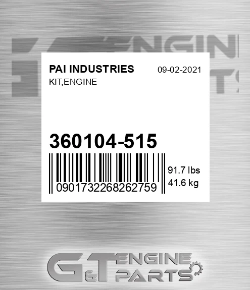 360104-515 Kit,engine for PAI INDUSTRIES
