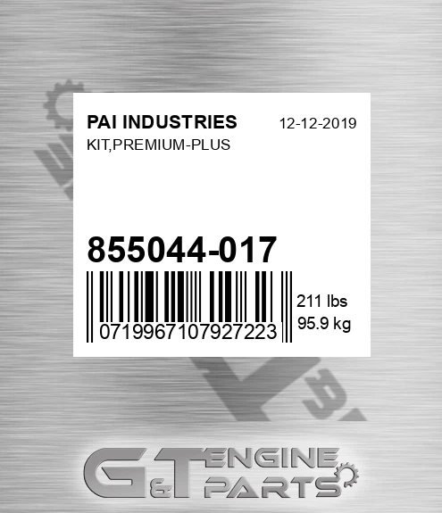 855044-017 Kit,premium-plus for PAI INDUSTRIES