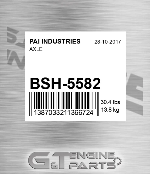 BSH-5582 Axle for PAI INDUSTRIES