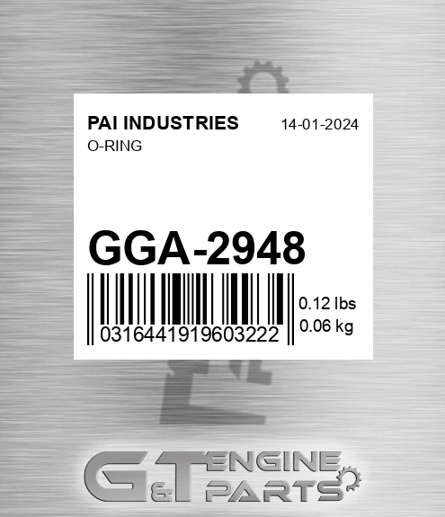 GGA-2948 O-ring for PAI INDUSTRIES