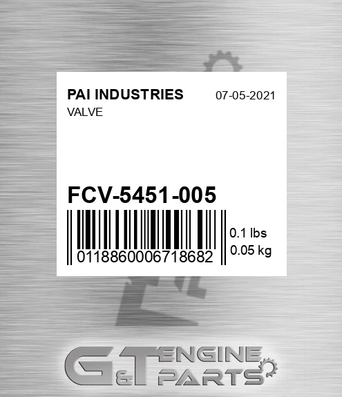 FCV-5451-005 Valve
