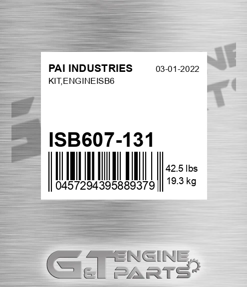 ISB607-131 Kit,engineisb6 for PAI INDUSTRIES