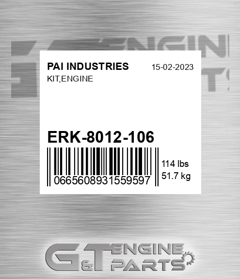 ERK-8012-106 Kit,engine for PAI INDUSTRIES