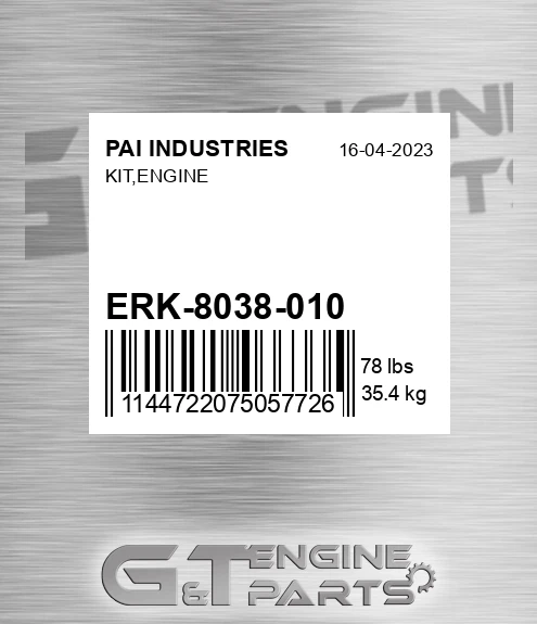 ERK-8038-010 Kit,engine for PAI INDUSTRIES