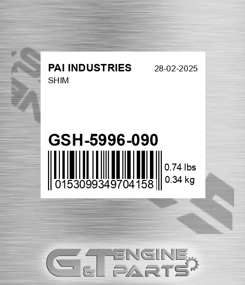 GSH-5996-090 Shim