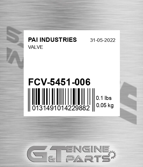 FCV-5451-006 Valve