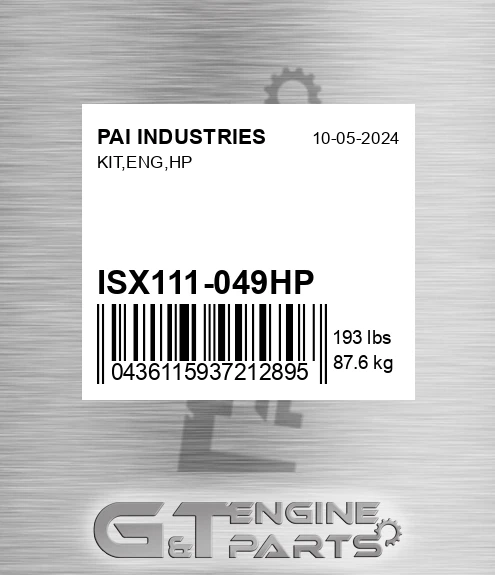 ISX111-049HP Kit,eng,hp