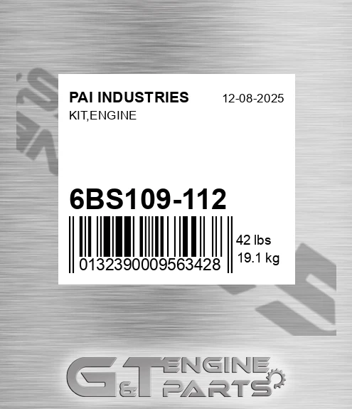 6BS109-112 Kit,engine for PAI INDUSTRIES