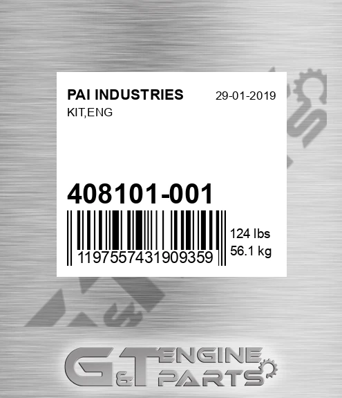 408101-001 Kit,eng for PAI INDUSTRIES