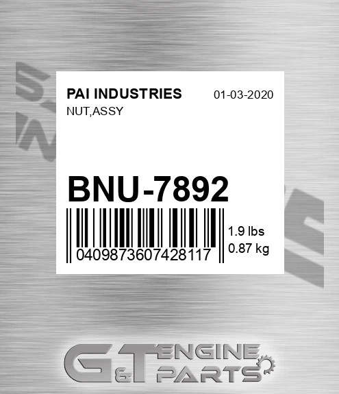 BNU-7892 Nut,assy