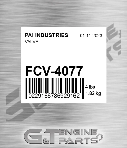 FCV-4077 Valve