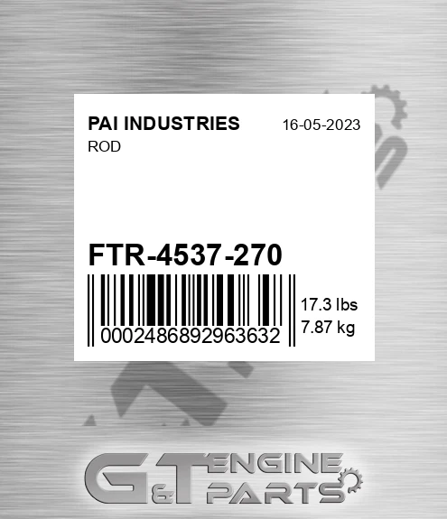 FTR-4537-270 Rod for PAI INDUSTRIES