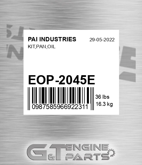EOP-2045E Kit,pan,oil